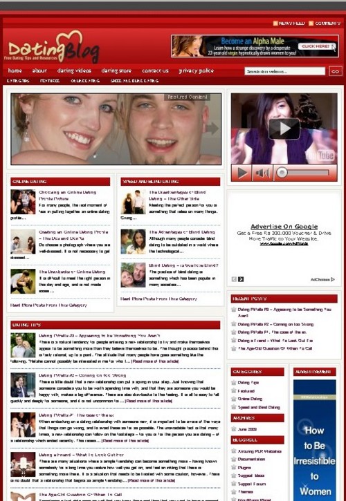 Product picture Dating Plr Niche Blog (Wp 3.x.x)