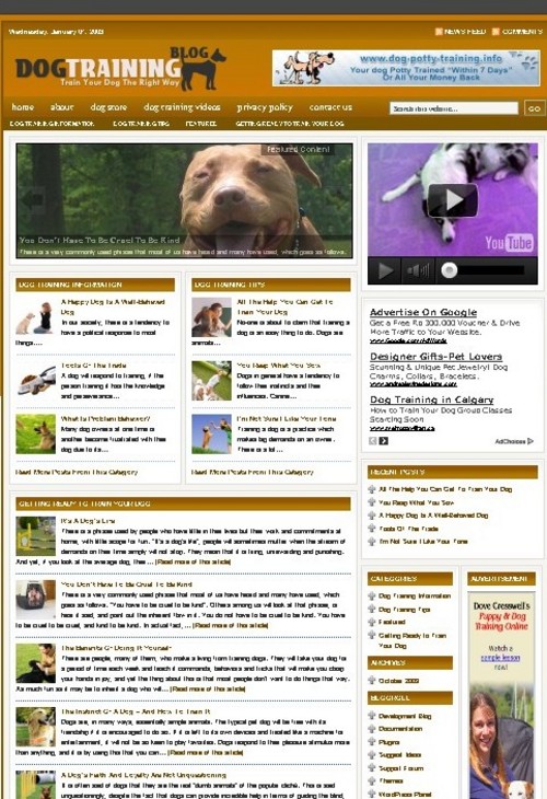 Product picture Dog Training Plr Niche Blog (Wp 3.x.x)