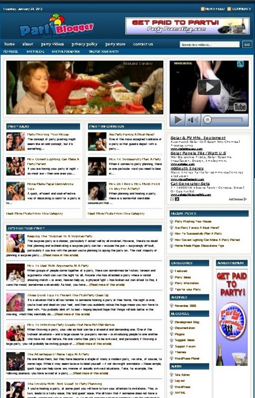 Product picture Party Plr Niche Blog (Wp 3.x.x)