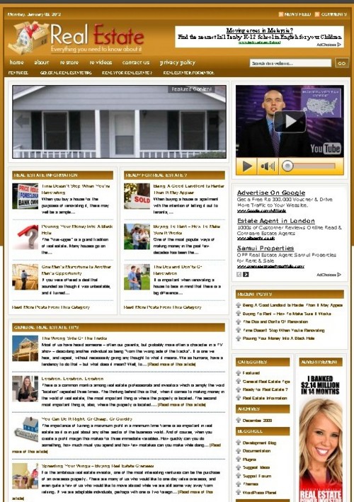 Product picture Real Estate Plr Niche Blog (Wp 3.x.x)