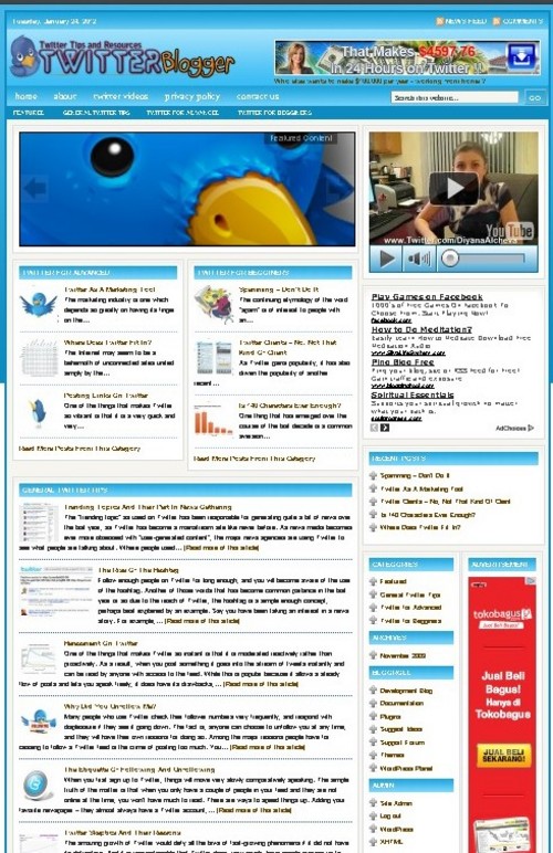 Product picture Twitter Plr Niche Blog (Wp 3.x.x)
