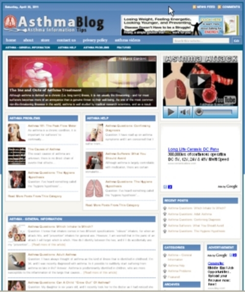 Product picture Asthma Plr Niche Blog (Wp  3.x.x)