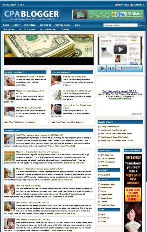 Product picture CPA Plr Niche Blog (Wp 3.x.x)