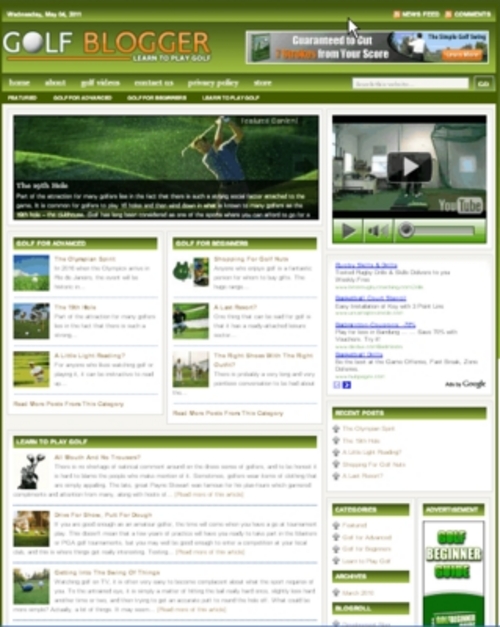 Product picture Golf Plr Niche Blog (Wp 3.x.x)
