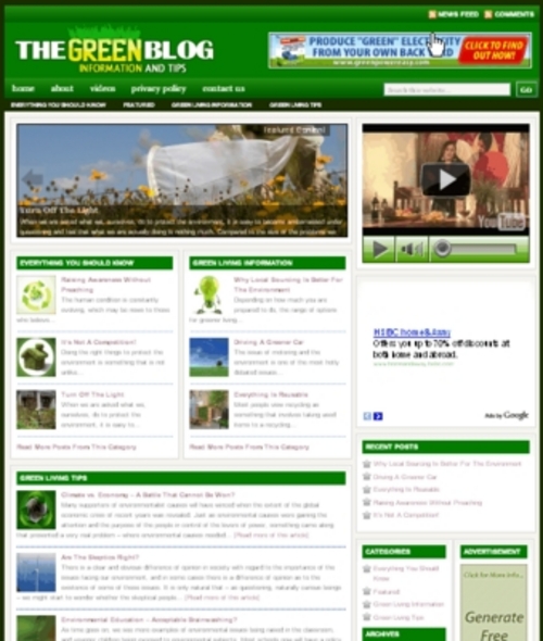 Product picture Green Living Plr Niche  Blog (Wp 3.x.x)
