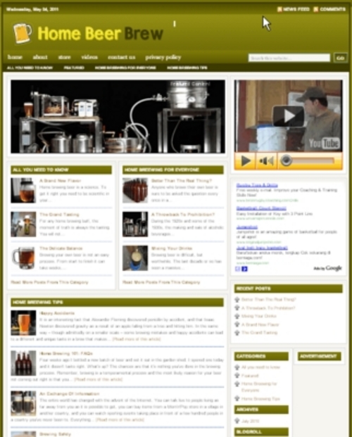 Product picture Home Beer Brew PLr Niche Blog (Wp 3.x.x)