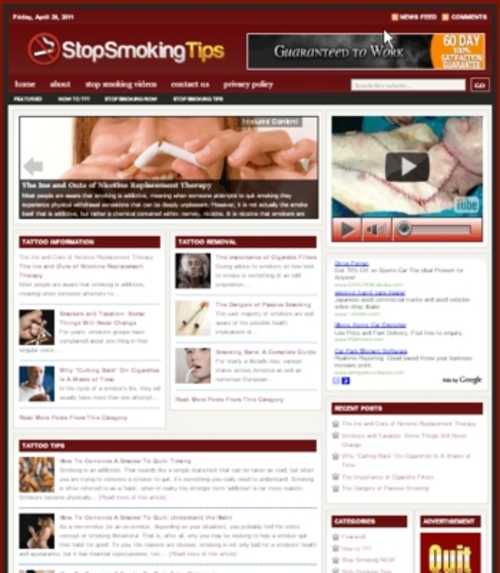 Product picture Stop Smoking Plr Niche Blog (Wp 3.x.x)