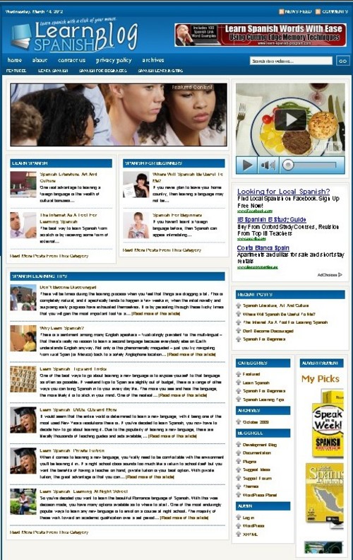 Product picture Learn Spanish Plr Niche Blog (Wp 3.x.x)