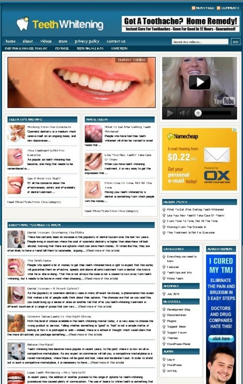 Product picture Teeth Whitening Plr Niche Blog (Wp 3.x.x)